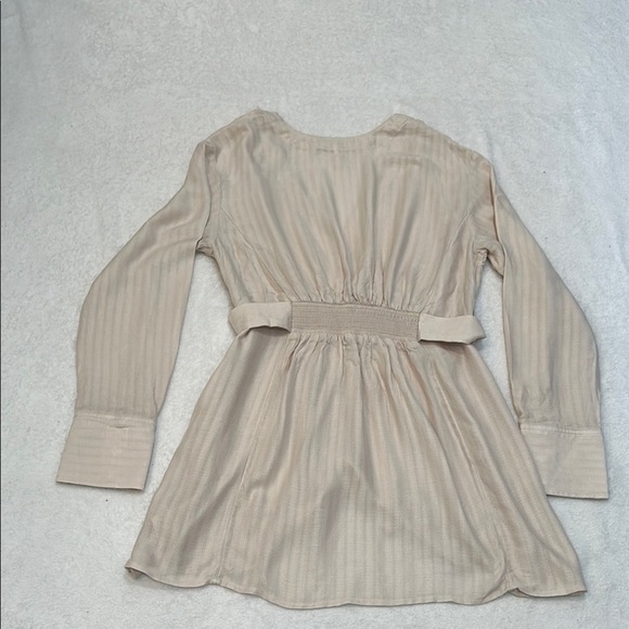 Free People Ivory Buckle Boho Long Sleeve Flowy  Fitted Blouse Size L - Picture 11 of 13